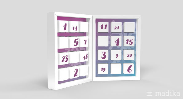 Adventskalender Buch aufgeklappt