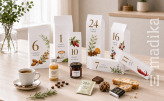 Adventskalender Häuschen mit 24 Beutelschachteln für Feinkost