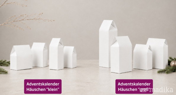 Adventskalender Häuschen mit 24 Beutelschachteln - 2 Varianten