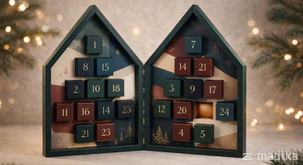Individuell bedruckter Haus Adventskalender