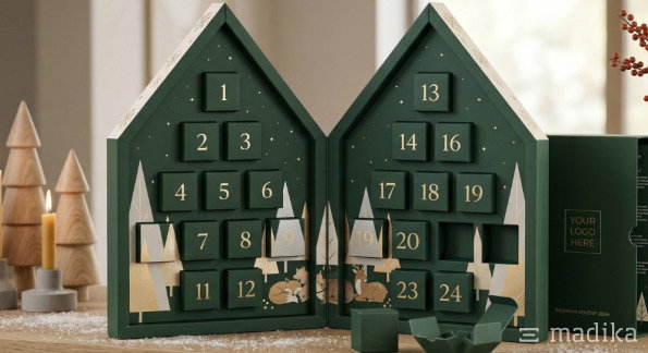 Adventskalender in Hausform