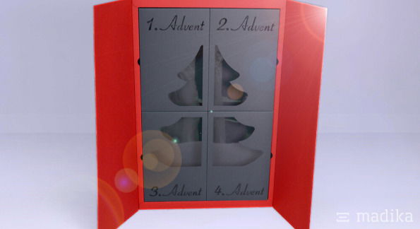 Adventskalender mit 4 Türchen 2 Variationen