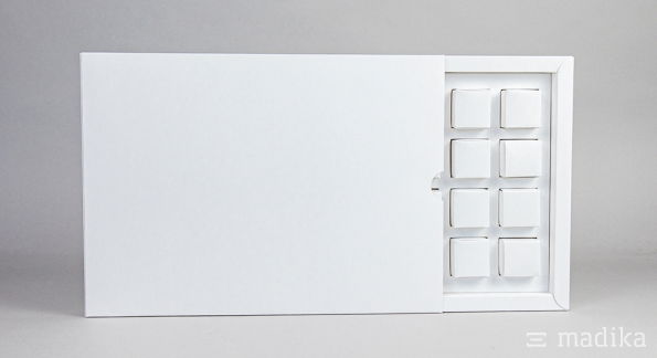 Adventskalender Premium aus weißem Chromokarton