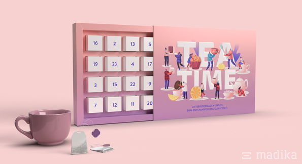 Schiebe-Adventskalender Premium für Tee