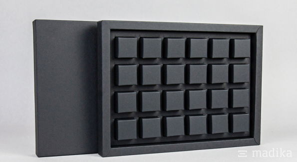 Adventskalender zum Schieben in der Premium-Version aus schwarzem Karton