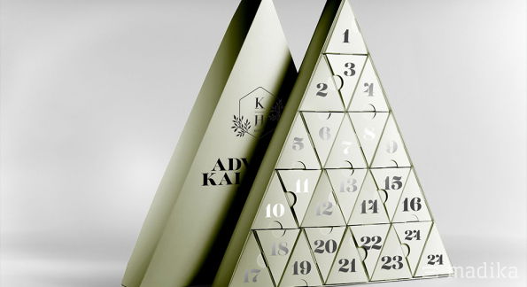 Adventskalender Pyramide edel bedruckt