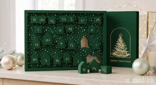 Adventskalender WEihnachtsdorf individuell bedrucken