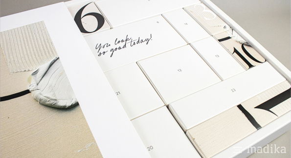 Adventskalender XXL zum Schieben für Kosmetikprodukte