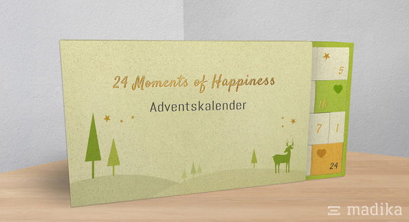 Adventskalender XXL aus Graskarton mit Bedruckung