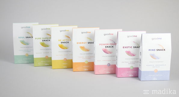 Beutelschachteln verschiedene Sorten Snacks