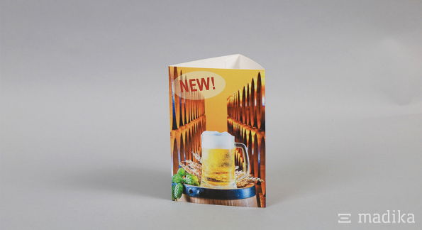 Dreikantaufsteller für Gastronomie