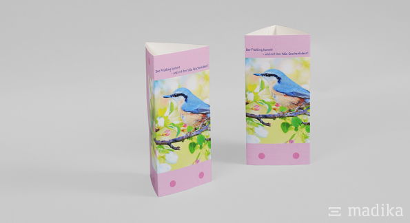 Dreikantaufsteller Druck Vogel