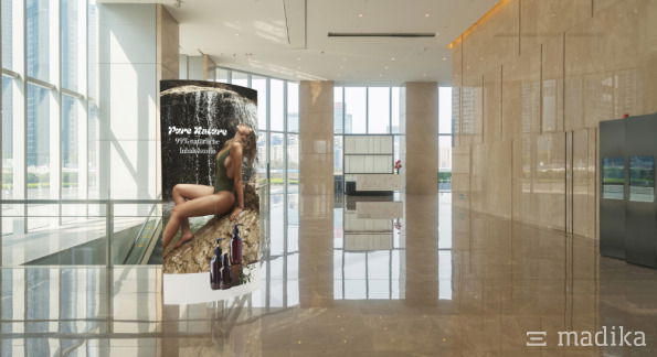 Ellipsensäule beidseitig bedruckt