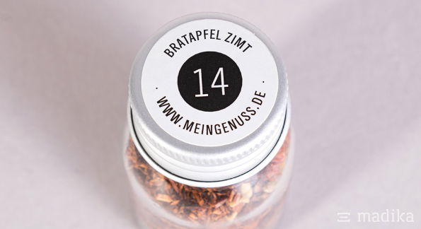 Rundes bedrucktes Etikett auf Deckel