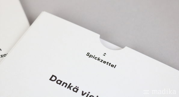 Flachkartonhülle Griffloch