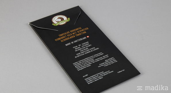 Flachkartonhülle Schokolade mit Kokosnuss