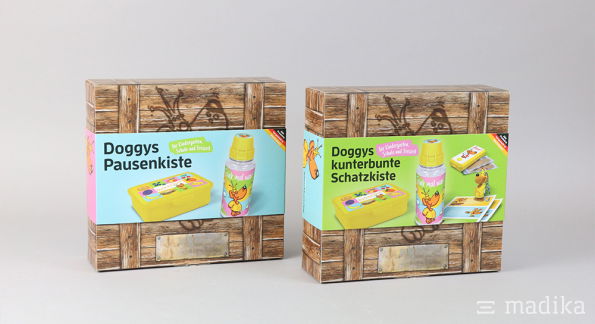 Banderolen mit Klappschachteln