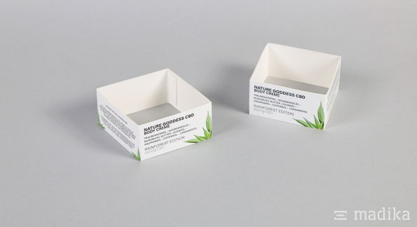 Bedruckte Banderole CBD Produkte