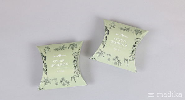 Grüne Kissenschachteln für Osteschmuck