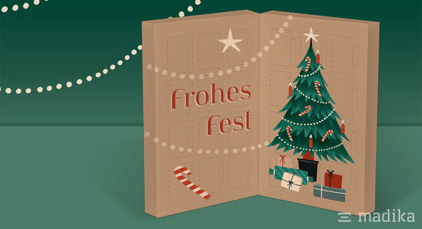 Klapp-Adventskalender XS Naturkarton braun Klapp-Adventskalender XS Naturkarton braun