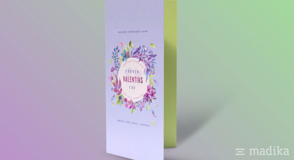 Bedruckte DIN Lang Klappkarten von madika.de