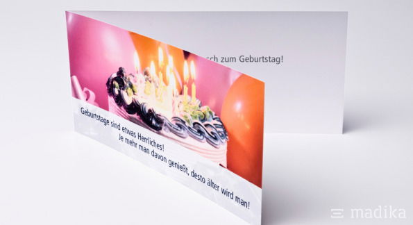 Bedruckte Klappkarte DIN Lang