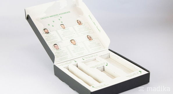 Klappschachteln gekrempelt bedrucktes Inlay