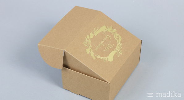 Klapspchachtel Naturkarton Veredelung