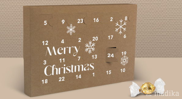 Naturkarton-Adventskalender mit Pralinen Lindt Lindor