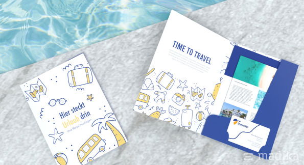 Präsentationsmappe zum Stecken individuell bedruckt