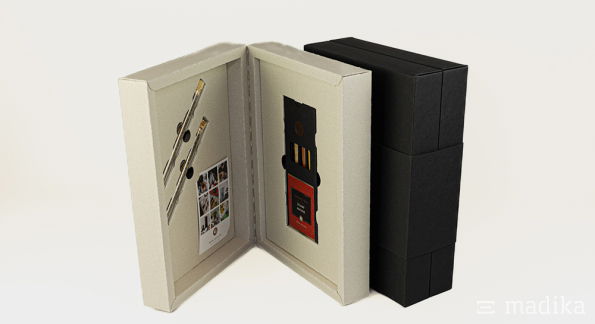 Präsentationsverpackung unterschiedliche Kartonsorten