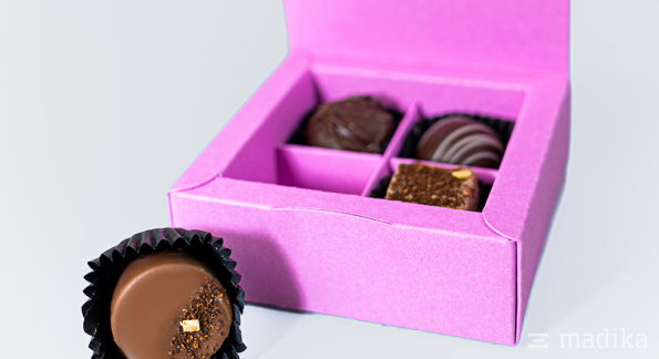 Pralinenverpackung Klappdeckel