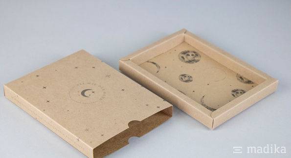 Schiebeschachtel Hohlwand Naturkarton Bedruckung