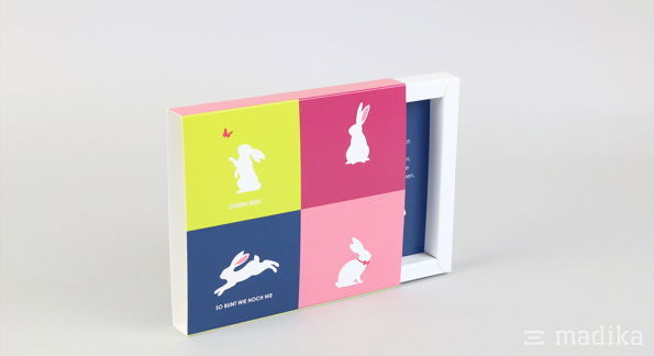 Bunte Schiebeschachtel Hohlwand offen