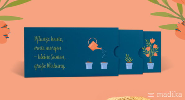 Bedruckte Teleskopkarte mit 2 Auszügen