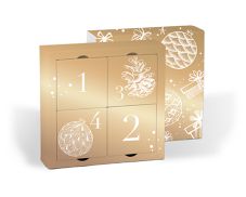 Adventskalender mit vier Schachteln