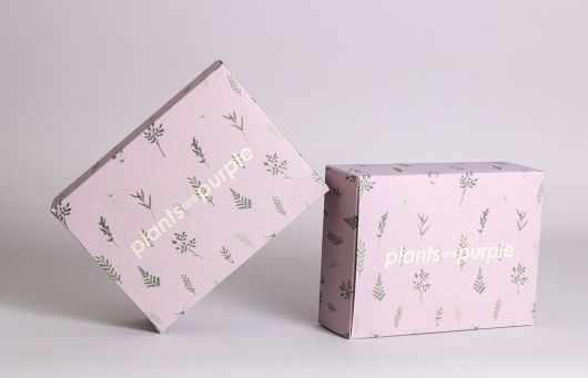 Faltschachtel Graskarton plants are purple