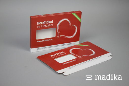 Mailing mit Sichtfenster und roter Bedruckung. Mailing mit Sichtfenster und roter Bedruckung