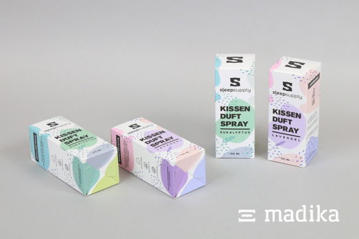 Diese Faltschachteln nach Maß wurden in zarten Frühlingstönen bedruckt. Faltschachteln nach Maß in bunter Pastellfarben-Bedruckung