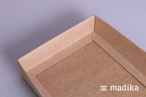 Das Innere einer gekrempelten Stülpschachtel der Option 1. Das Innere einer gekrempelten Stülpschachtel