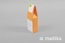 Beutelschachteln eignen sich perfekt als Teeverpackung Orange bedruckte Teeverpackung, aufgestellt
