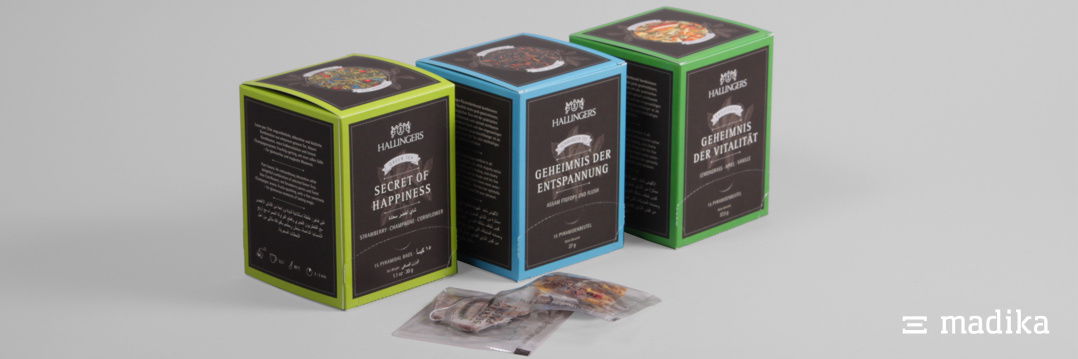 Diverse Teesorten verpackt in Faltschachteln Diverse Teesorten verpackt in Faltschachteln