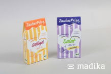 Bunt bedruckte Beutelschachteln für Gewürze Bunt bedruckte Beutelschachteln für Gewürze