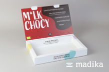 Hochwertig verpackt: Klappschachtel mit Hohlwand für Milchschokolade Klappschachtel mit Hohlwand für Milchschokolade