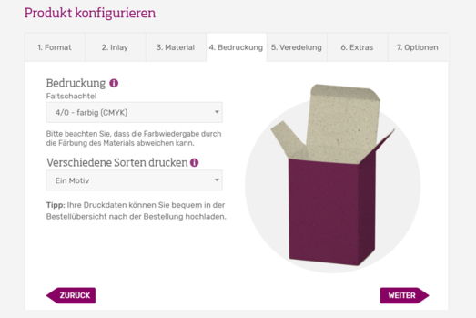 Bedruckungsmöglichkeiten für maßangefertigte Schachteln Bedruckungsmöglichkeiten für maßangefertigte Schachteln