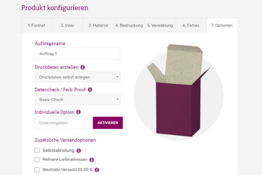 Serviceleistungen für unsere Faltschachteln Serviceleistungen für unsere Faltschachteln