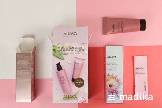 Sollen wir Ihr Produkt in die Schachtel einlegen? Dies entscheiden Sie beim Punkt "Konfektionierung" Faltschachteln für Kosmetikprodukte-Set