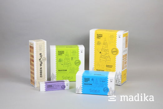 Mehrere Faltschachteln für Bausteine in verschiedenen Variationen Mehrere Faltschachteln für Bausteine in verschiedenen Variationen