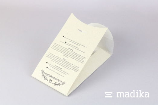 Bedruckte Tickethülle aus nachhaltigem Graskarton Tickethülle aus nachhaltigem Graskarton