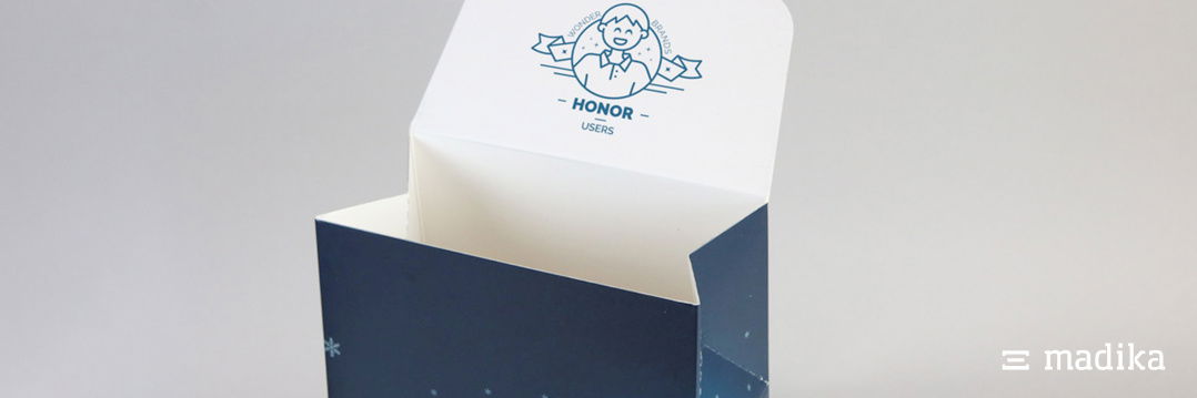 Diese Beutelschachtel wurde im Inneren des Deckels bedruckt. Beutelschachtel mit Innendruck im Deckel